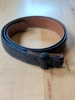 Classic Black Women's Leather Belt with Tan Interior